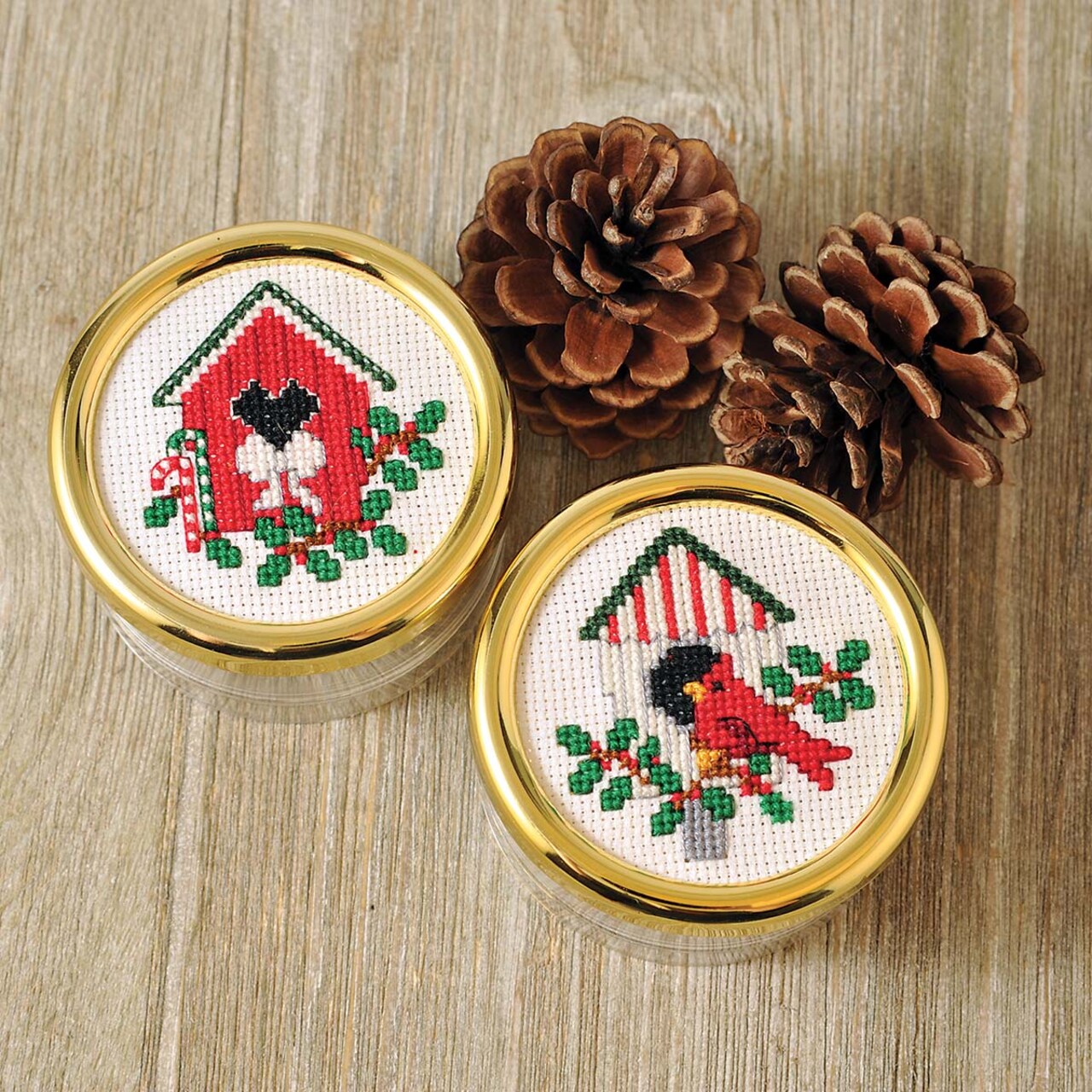 Herrschners Cardinal & Holly Music Box Set Counted Cross-Stitch